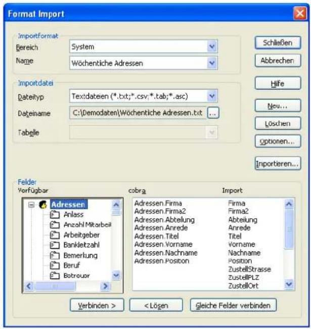 COBRA Adress PLUS 2013 - Importeinstellungen und Importformat definieren - 1