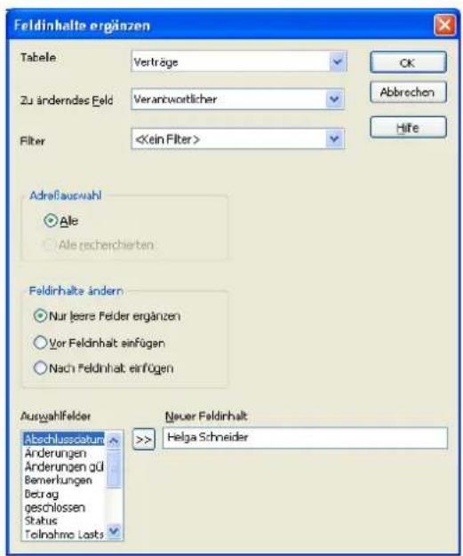 COBRA Adress PLUS 2013 - Feldinhalte ergänzen - 1