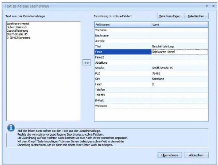 COBRA Adress PLUS 2013 - Adressübernahme per Drag & Drop - 2