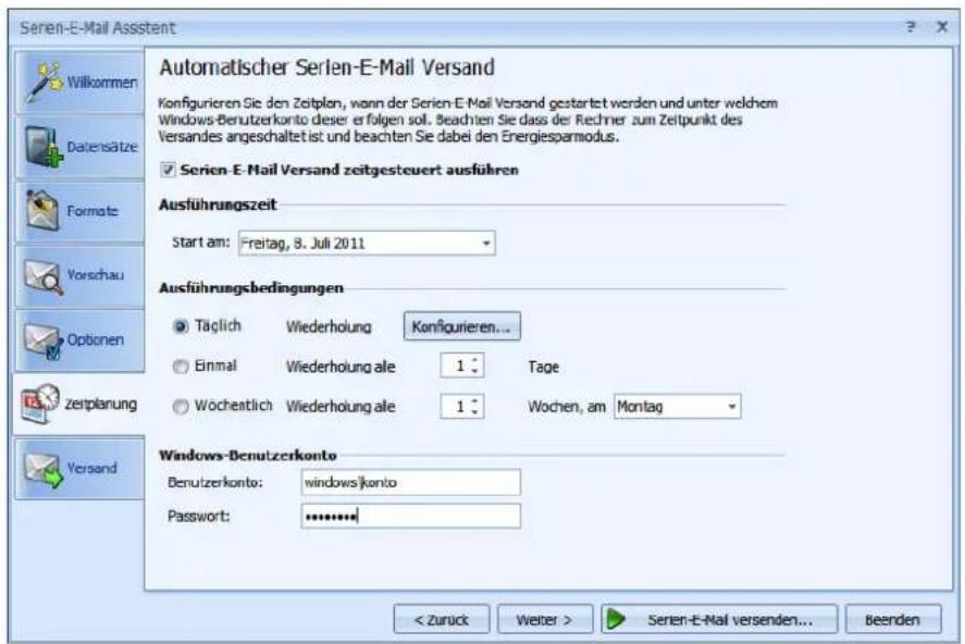 COBRA Adress PLUS 2013 - Schritt 4 – Zeitgesteuerter Versand - 1