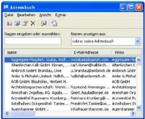 COBRA Adress PLUS 2013 - Adresse für eine E-Mail auswählen - 1