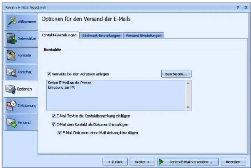 COBRA Adress PLUS 2013 - Schritt 3 – Optionen - 1