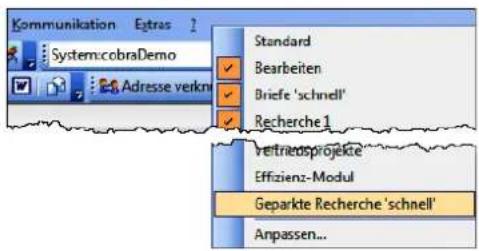 COBRA Adress PLUS 2013 - Geparkte Recherchen über die Symbolleiste aufrufen - 1