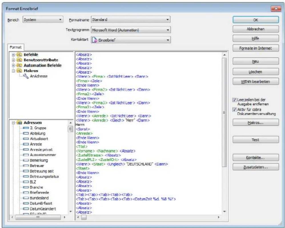 COBRA Adress PLUS 2013 - Format-Editor für Einzelbriefe - 1