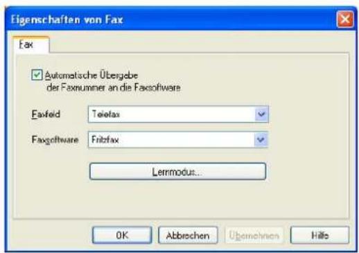 COBRA Adress PLUS 2013 - Übergabe der Faxnummer an ein unterstütztes Faxprogramm aktivieren - 1