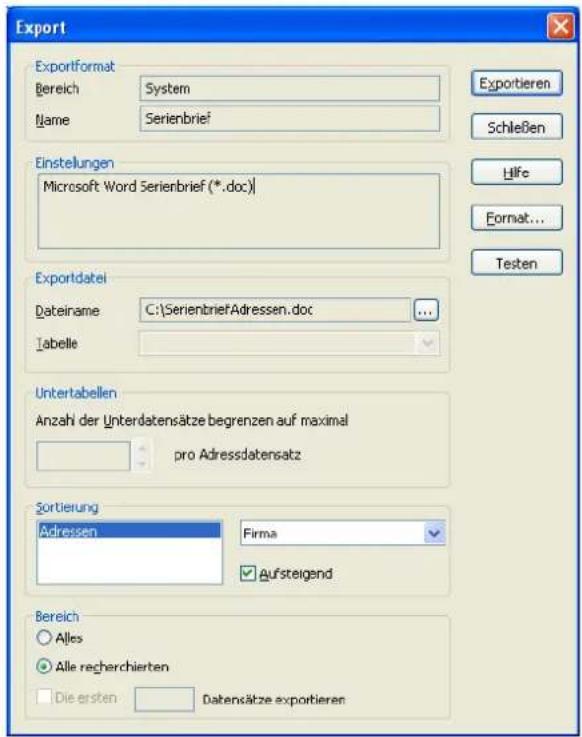 COBRA Adress PLUS 2013 - Per Datenexport - 1