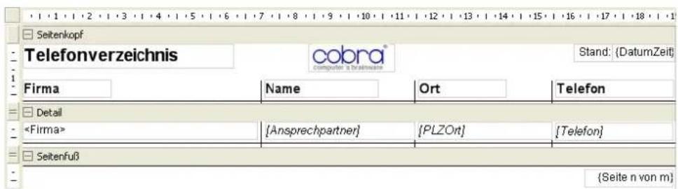 COBRA Adress PLUS 2013 - Kopf- und Fußbereiche (nur in Adresslisten) - 2