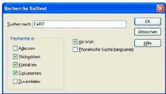 COBRA Adress PLUS 2013 - Volltext-Recherche - 1