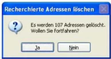 COBRA Adress PLUS 2013 - Recherchierte Adressen löschen - 1