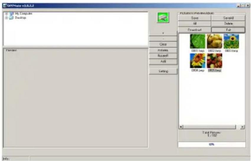 OVM Main v2.0.2.2 My Computer Desktop Preview Save SaveAll All Delete Download Help Clear minutes Refreshed Add Swing D811.basp D812.basp D813.basp D804.basp D805.basp Total Pictures: $ / 100 99%