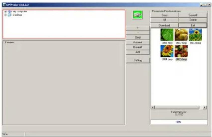 OVMain v3.0.2.2 My Computer Desktop Options Save SaveAll All Delete Download Exit Browse BrowseR Add Settings ORU1.D4D ORU2.D4D ORU3.D4D ORU4.bmp ORU5.bmp Total Pictures: $ /100 90%