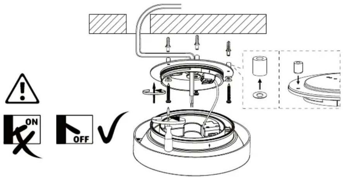 North Light Flush 36-6462 - C) Mounted on a ceiling/wall with surface mounted cable - 1