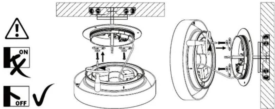 North Light Flush 36-6461 - A) Montage an einer Unterputz-Decken-Verbindungsdose - 1
