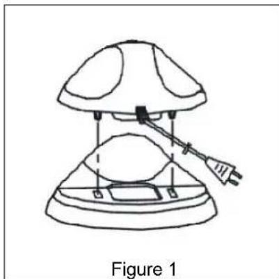 Line drawing of a lamp with a base and top component, labeled 'Figure 1' (no text or symbols on the diagram itself)