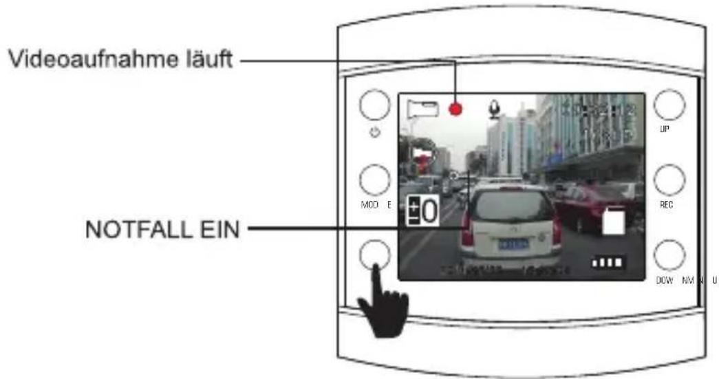 Videoaufnahme läuft NOTFALL EIN