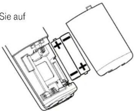 T-Mobile Sinus A 206 - Einlegen der Akkus (Polung beachten!) - 1