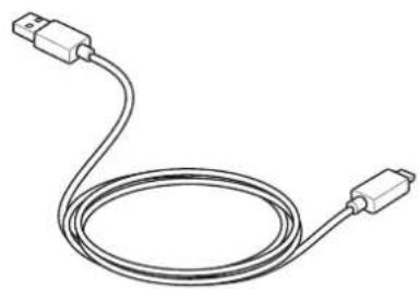 Line drawing of a flexible network cable with two connectors (no text or symbols)