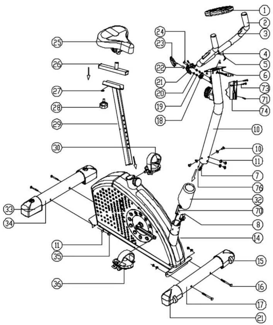 Homesport HTR 3000 - Explosionszeichnung - 1