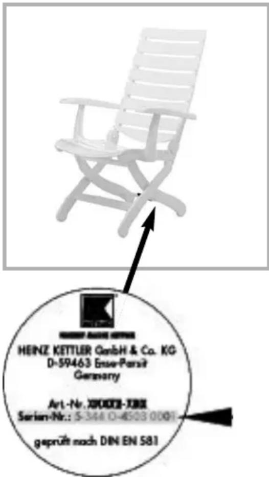 HEINZ KETTLER GmbH & Co. KG D-59463 Ense-Parsit Gerzverry Art.-Nr.: 700000-7382 Serien-Nr.: S-344 D-4503 0001 geprüft noch DIN EN 581