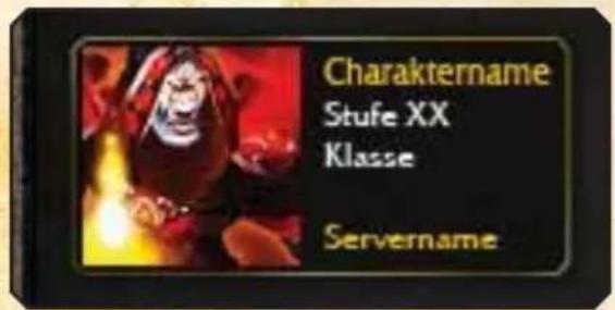 Charaktername Stufe XX Klasse Servername
