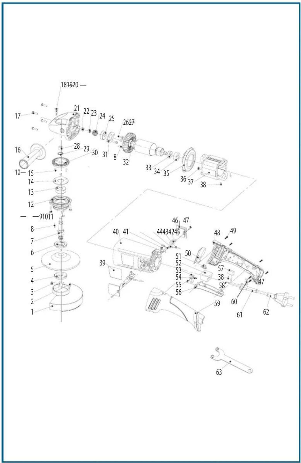 Workzone WAG-125/1150 - Position Beschreibung No. - 1