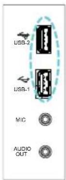 USB-2 USB-1 MIC AUDIO OUT