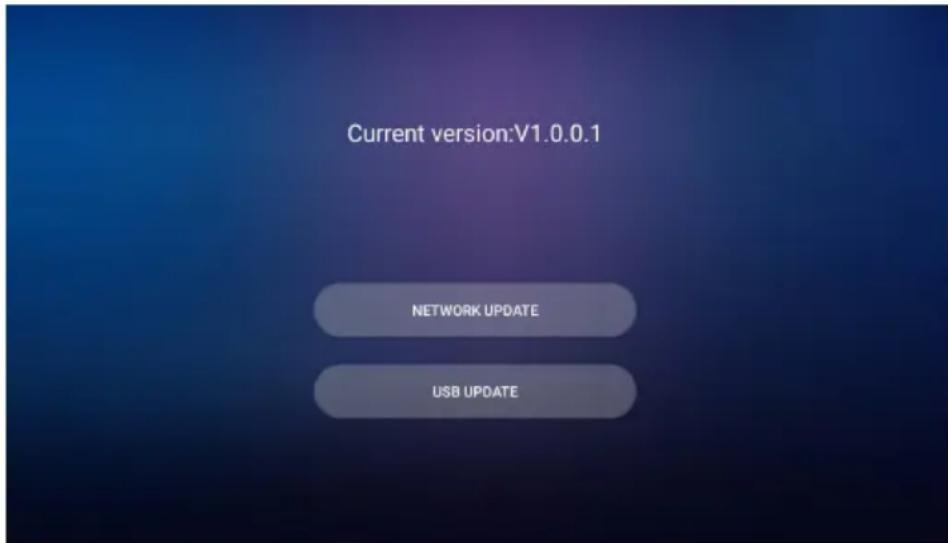 Current version:V1.0.0.1 NETWORK UPDATE USB UPDATE