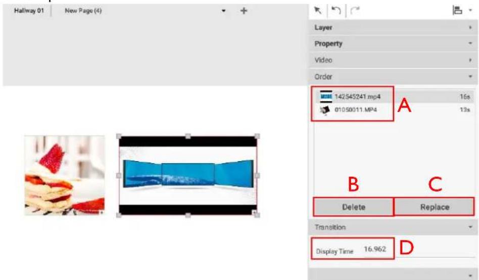 BENQ PL490 - To customize the Video slideshow settings, adjust the following items in the Order panel and the Transition panel: - 1