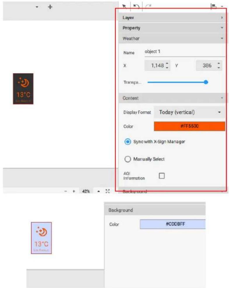 BENQ PL490 - Setting a weather widget - 2