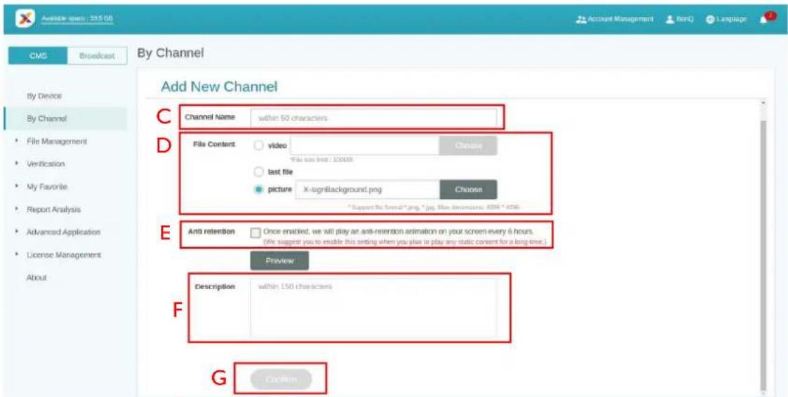 BENQ PL490 - Creating the channel - 3