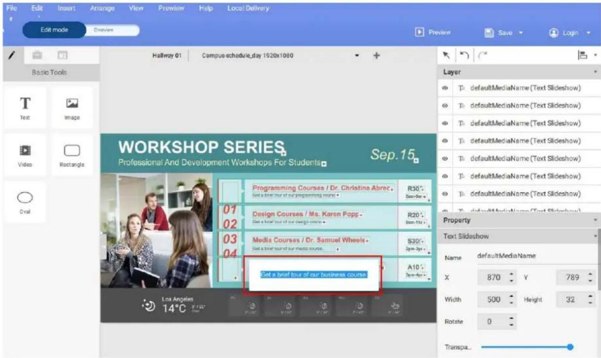 BENQ PL490 - Creating content from Designed Templates - 4