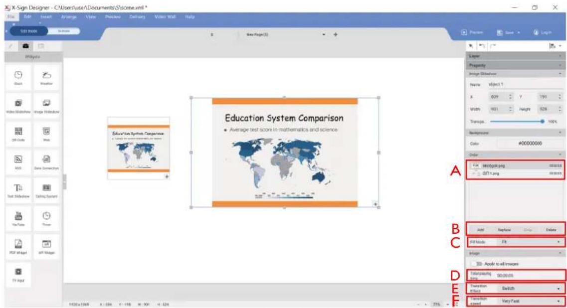 BENQ PL490 - Transition speed – Select a transition speed for the entire slideshow from the menu. - 1