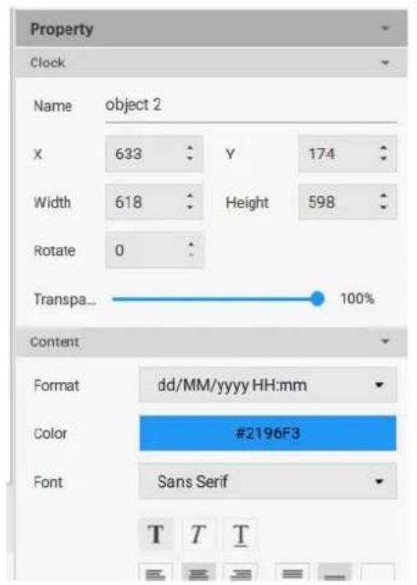 BENQ PL490 - Creating a clock widget in X-Sign Designer - 2
