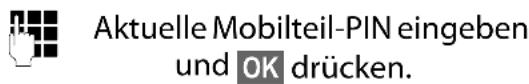 Aktuelle Mobilteil-PIN eingeben und OK drücken.