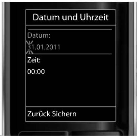 Datum und Uhrzeit Datum: 31.01.2011 Zeit: 00:00 Zurück Sichern