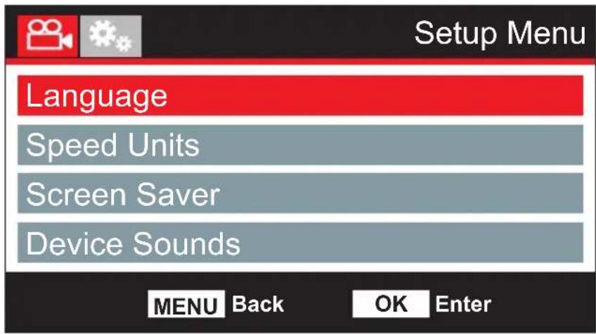 Nextbase 412G - SETUP MENU (CONTD.) - 1