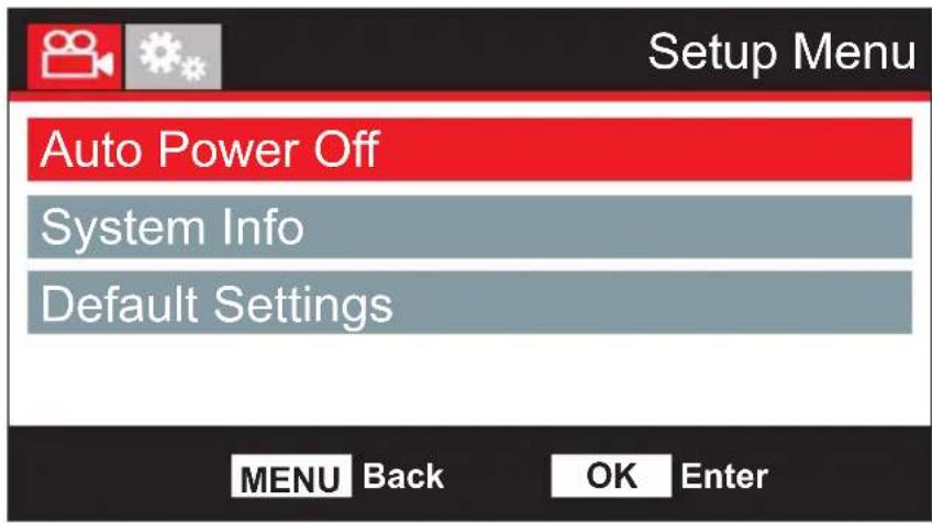Nextbase 412G - SETUP MENU (CONTD.) - 1