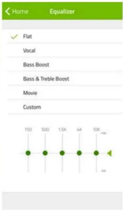 Home Equalizer ✓ Flat Vocal Bass Boost Bass & Treble Boost Movie Custom 150 500 1.5K 4K 10K -100 -4K
