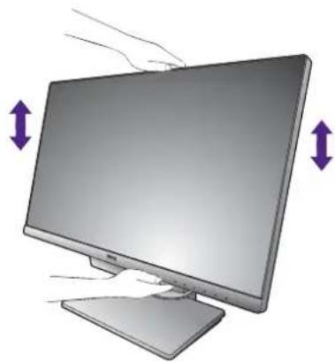 BENQ PD2500Q - Einstellen der Höhe des Monitors - 1