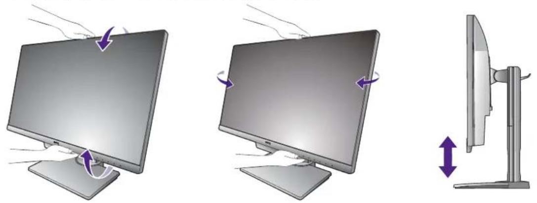 BENQ PD2500Q - Einstellung des Ansichtwinkels - 1