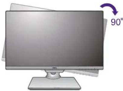 BENQ PD2500Q - Drehen Sie den Monitor um 90 Grad im Uhrzeigersinn, wie in der Abbildung gezeigt wird. - 2