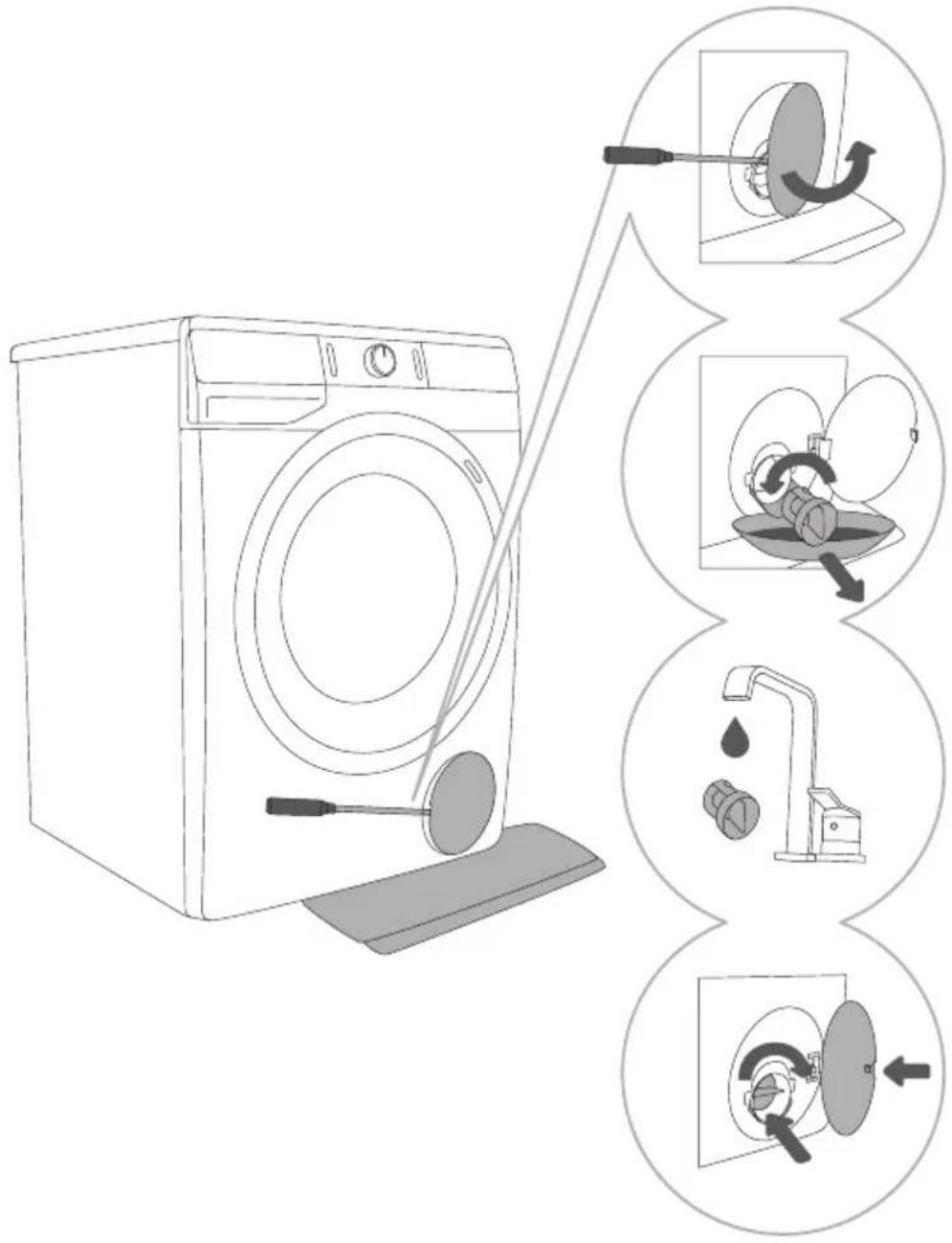 GORENJE WE843P - REINIGUNG DES PUMPENFILTERS - 1