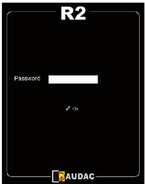 Audac R2 - Lite User Interface >> Login screen - 1
