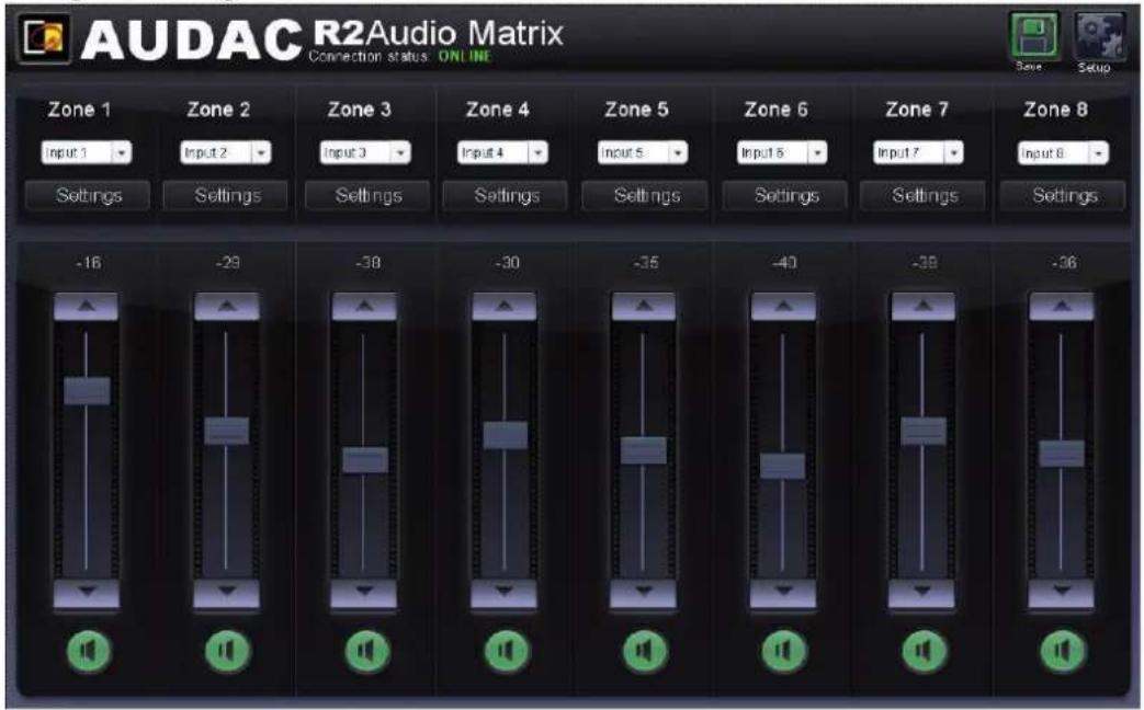 Audac R2 - Konfigurationsmenü - 1