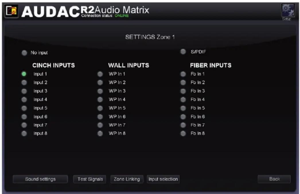 Audac R2 - Zone–Einstellungen speichern - 1