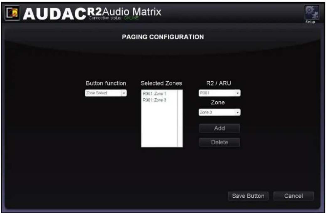 Audac R2 - Zone Select: - 1