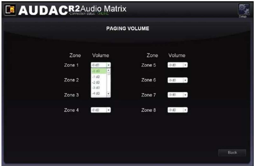 Audac R2 - Paging-Lautstärke - 1