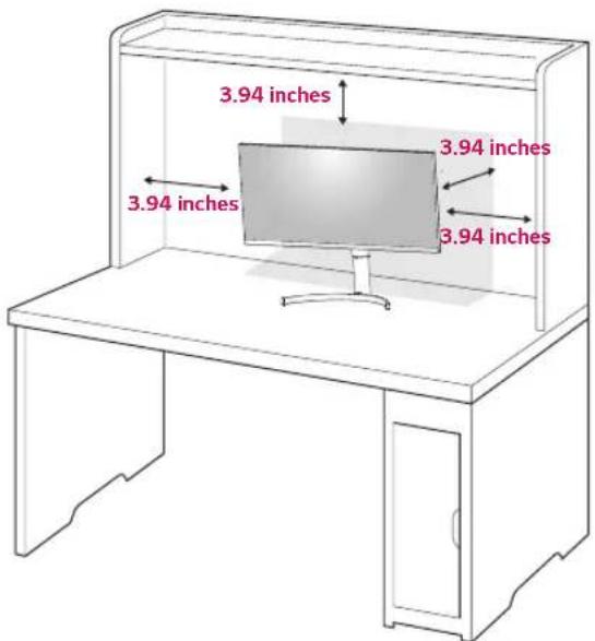 LG 27UK850 - Installing onto a table - 1