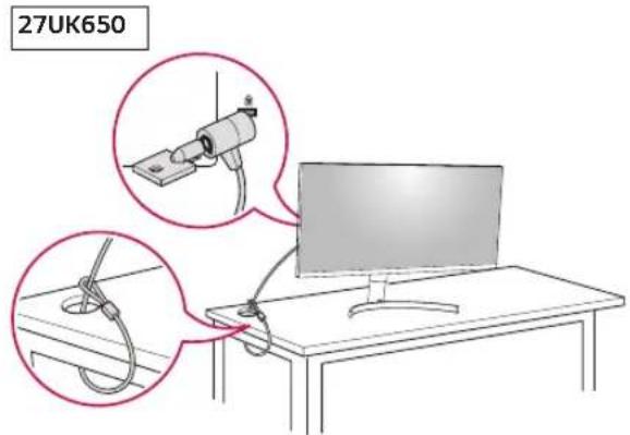 LG 27UK600 - Using the Kensington lock - 1