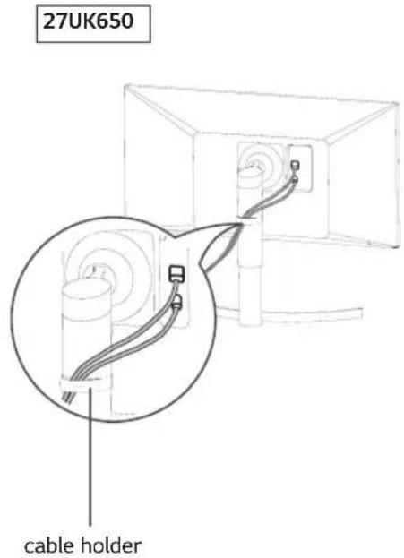 LG 27UK600 - Using the cable holder - 1